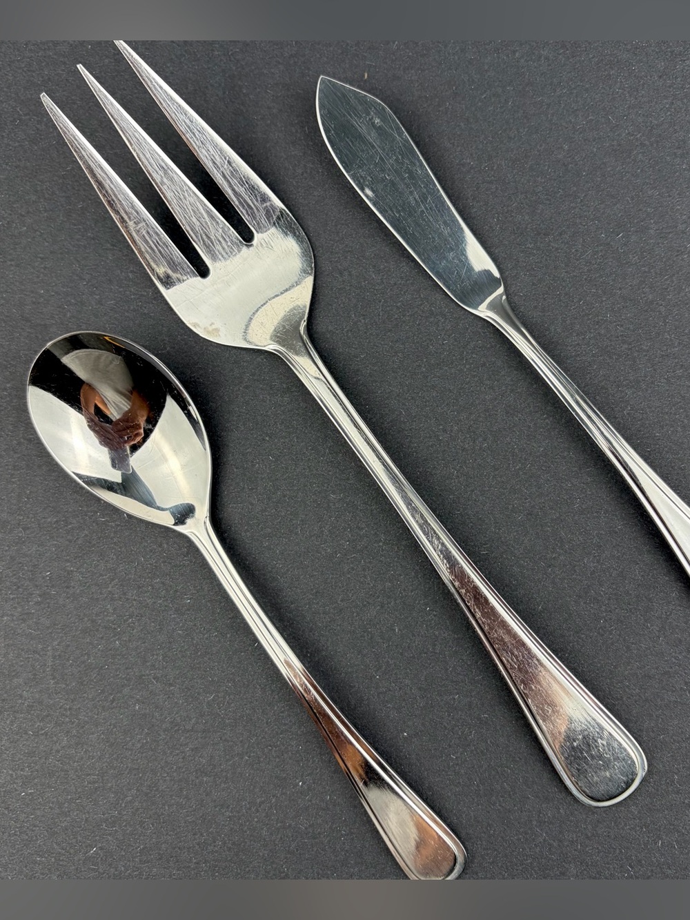 Lagostina MARINA Stainless Serving Pieces Lot Of Three,  Korea Butter Sugar Meat